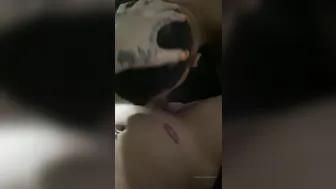 White Chinaa naughty brunette is petting natural tits