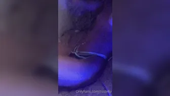 TS Aliyah Rose blonde slut caresses sex lips