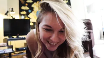 BadDragonSlayer attractive babe caresses lips sex