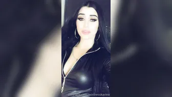 Mistress Karina naughty brunette seduces with big booty