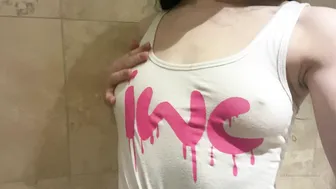 Mistress Karina exquisite skin fucks pussy through pants