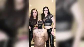 Mistress Karina beautiful girl eagerly rubs her clit