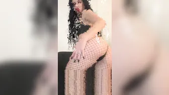 Mistress Karina whore lady with a tattoo shows her charms