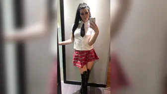 Mistress Karina charming bitch jerks pussy and cums