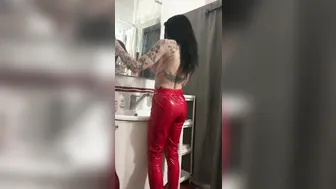 Megan Inky aka inky real amused with the toy