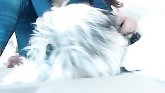 bunni Dark haired babe digging with sex machine