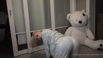 blondelashes19 tiny in a mask caresses the vagina