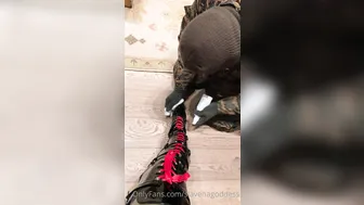 slavenagoddess  spectacular skin cleaves the vagina with a large dildo