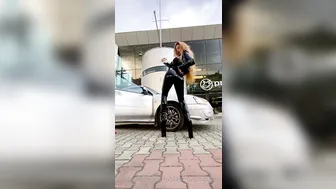 slavenagoddess  caresses the holes with his hand