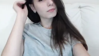 ghostyboo cute babe caresses shaved cunt