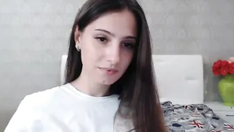 ghostyboo busty brunette caresses shaved vagina