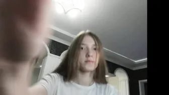 mysat cute slut caresses the vagina with fingers