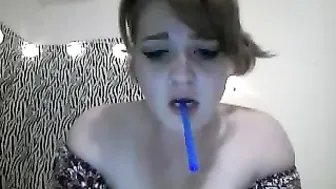 skylove19 in stockings teased pussy lying on her back