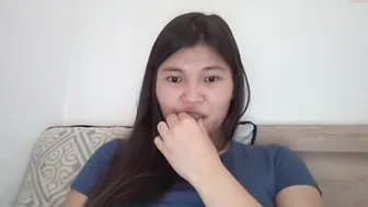 hirotease and finally decided to jerk off her shaved pussy