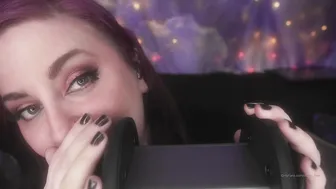 dovey Black-haired beauty communicates in fries