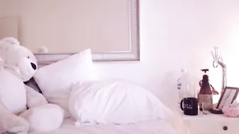 Sunhiee Appetizing model fucks herself with a phallus