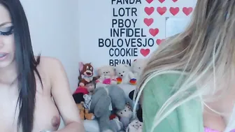 awshumbears Passionate beauty enthusiastically touches their private parts