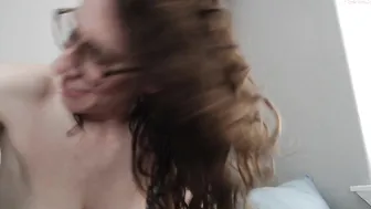 wetsparkles Busty slut caresses shaved cunt