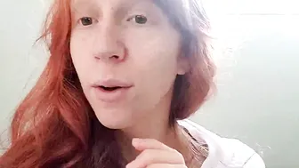 squishergirl Red-haired slut strips curvy tits