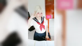 Shirayuki  Slender chick caresses shaved cunt