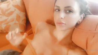 Ava aka avafae Sexy brunette babe cuddles with rubber