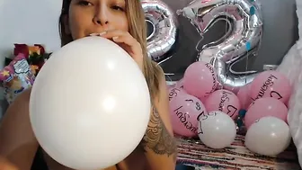 birthdaytania Elegant blonde dabbles with dildo