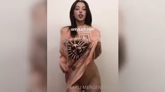 Karli Mergenthaler, karlimergenthaler Charming girl strips in front of the camera