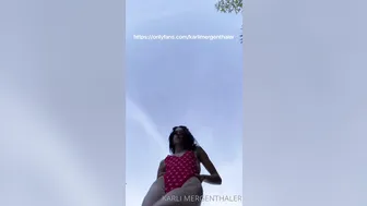 Karli Mergenthaler, karlimergenthaler Cute chick caresses small tits