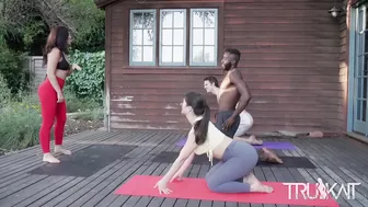 Tru Kait, trukait onlyfans Awesome brown girl in white stockings tickles her cap delicately