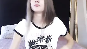 maymills Cute confused undresses and squeezes boobs