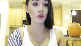 armani Attractive babe caresses lips sex