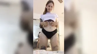 tattookitten onlyfans Slutty female gently pulls wet pink hole