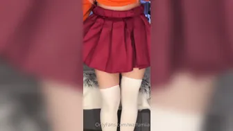 waifumiia onlyfans girl slut caresses wet pink hole through panties