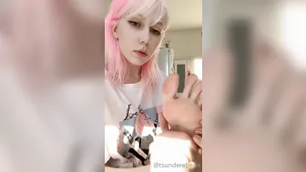 tsunderebean onlyfans scrawny redhead model masturbates beautiful clit