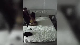 TravelVids Babe in stockings passionately masturbating cunt
