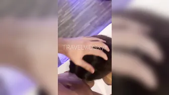 TravelVids Hot babe gently jerks pussy