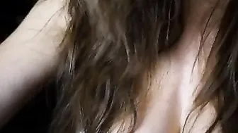 kateelife in stockings teased pussy lying on her back