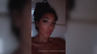 Scarlet Silva onlyfans  handjob lying on the bed