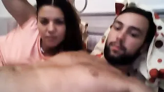 queenantonya moaning and biting his lip, fucking himself with his fingers