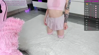 angel_pinky Skinny chick masturbates through her pussy panties