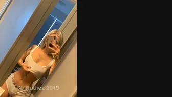 LaynaBoo aka Layna Boo aka laynaaboo onlyfans Lesbian couple naughty in pose