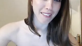 girl_x Shy woman swallows rubber penis