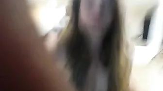 Insatiable female fucks sex toy