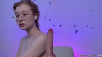 Shycinderella Cute babe licks dildo