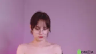 glasses  tearing her tender pussy