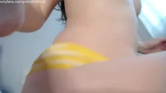 monica Charming bitch shows boobs