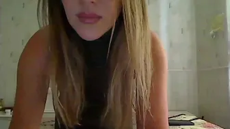 amiri Openwork blonde erotically moving in fornt of the camera