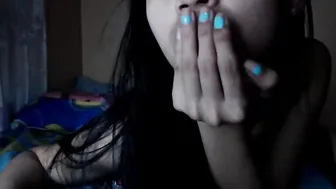 pilya Black-haired bitch passionately masturbates cunt