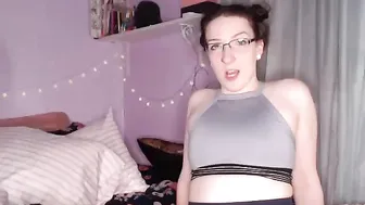 lizzyshaeelogan in stockings teased pussy lying on her back