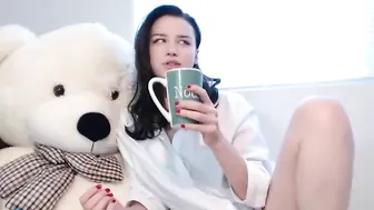 bellecurve Dark haired bitch caresses vaginal opening